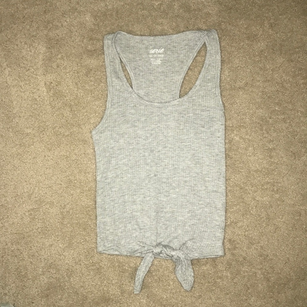Aerie cropped tank with tie bottom